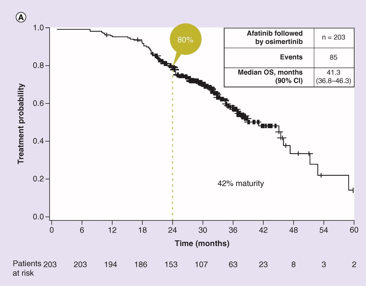 Overall survival in patients treated with sequential afatinib and osimertinib therapy.