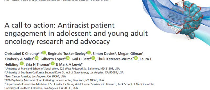 A call to action: Antiracist patient engagement in adolescent and young adult oncology research and advocacy