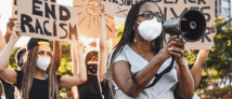 A group of anti-racism demonstrators