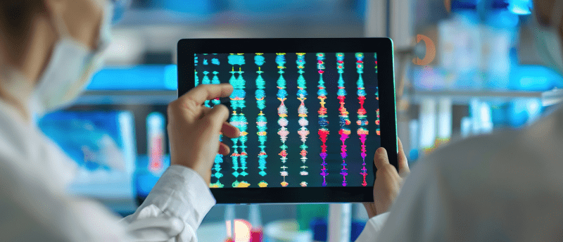 "Clinicians looking at results from the 21 gene recurrence score test"
